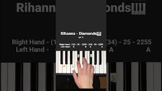 Rihanna - Diamonds | Easy Piano Tutorial #shorts #short #trending #music #fyp #tutorial #how #2023