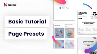 Karma Basic Tutorial: Page Presets