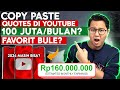 CARI UANG DI YOUTUBE DENGAN KONTEN QUOTES MASIH BISA 100 JUTA/BULAN? TARGET BULE PENGHASILAN TINGGI