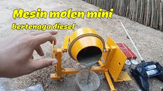 Mesin molen adukan semen mini bertenaga diesel