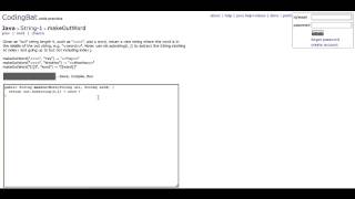 Coding Bat - Java String Tutorial makeOutWord
