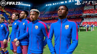 FIFA 22 PS5 | Barcelona Vs Leipzig Ft. Aubameyang, Traore, Fati, | UEFA Europa League | Gameplay