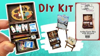 EASY dollhouse miniature Artist Paint Box from a Kit