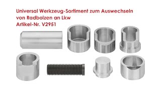 ViGOR Universal Werkzeug-Sortiment zum Auswechseln von Radbolzen an Lkw V2951