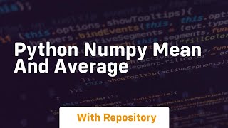 python numpy mean and average