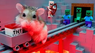 MAJOR HAMSTER vs ZOMBIES - Lego MINECRAFT TREASURE HUNT