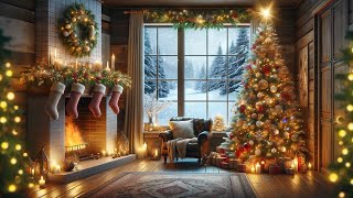 Cozy Christmas Music Playlist with Cozy Snow  | Christmas Atmosphere Relaxing Christmas Music