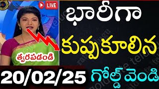 భారీగా కుప్పకూలిన బంగారం వెండి త్వరపడండి 20/02/25 hyderabad gold telugu. today gold updates | gold