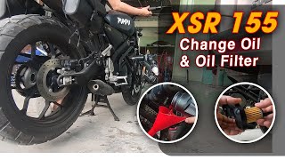 Change Engine Oil & Oil Filter for Yamaha XSR 155