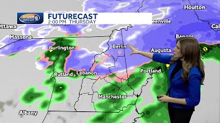 Video: Snow, mix, rain moving through New Hampshire on Thursday