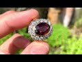 vintage garnet diamond cluster ring 6ct garnet dated 1976