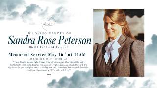 Sis. Sandra Peterson's Memorial Service