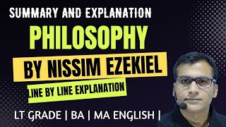 #Philosophy Poem by Nissim Ezekiel |  Explanation & Summary