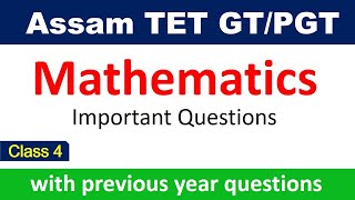 Assam GT \u0026 PGT TET🔥Mathematics Common MCQ Part 3 for Assam TET Cum Recruitment Test || KSK Educare