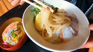 香川県ならではの讃岐うどん!!魚市場から産地直送の炙り刺身!!讃岐うどんの名店【せんり】【香川県のおすすめ讃岐うどん】