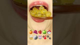 ASMR EMOJI FOOD 🍊🍇🍓🍏🧁🪙🐭🍫🍓🐾 이모지 먹방 (sped up)