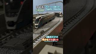 [高架線カーブ‼︎] 2編成だけの希少編成がすれ違う‼︎ サフィール踊り子E261系の走行シーン‼︎  #nゲージ #サフィール踊り子  #e261系 #東海道線 #特急 #鉄道模型 #kato