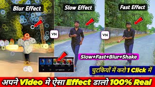 Vn app video editing Tutorial | Blur effect video kaise banaye | slow fast motion video kaise banaye