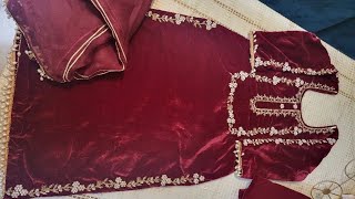 plain velvet dress design/Velvet suit Designs/Velvet dress designs