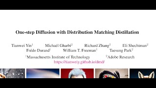 [short] One-step Diffusion with Distribution Matching Distillation