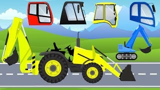 Excavator Mini with Bulldozer | Construction Machinery - What cabin?  Vehicles for Kids - Cartoon