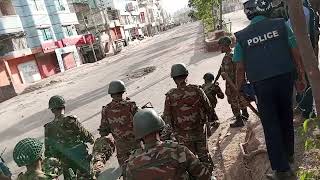 Bangladeshi Army War with Students in Mohammadpur, Dhaka, Bangladesh.