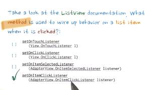 List Item Click Listener - Developing Android Apps