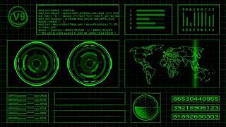 Green Futuristic Hacker Background HUD Full HD 60 FPS