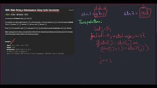 Leetcode 2825 | Make String a Subsequence Using Cyclic Increments | Two Pointers
