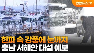 한파 속 강풍에 눈까지…충남 서해안 대설 예보 / 연합뉴스TV (YonhapnewsTV)