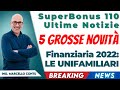 SuperBonus 110 Ultime Notizie – Finanziaria 2022: Le 5 più grosse novità per le UNIFAMILIARI!