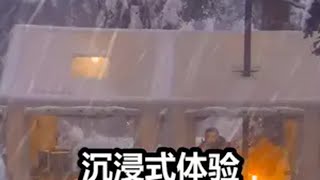 雪地森林中搭建帐篷营地，烤着炉火吃着大餐，惬意享受户外露营！ 雪中露营 暴雪露营 沉浸式露营