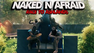 Valheim Naked and Afraid - 12 Players Race to Ashlands to build a village