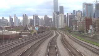 Amtrak's Empire Builder - REAR VIEW - Chicago to Glenview, IL