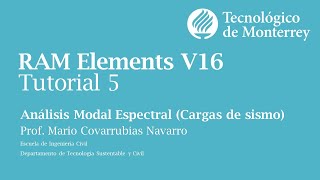 5. Análisis modal espectral (sísmo) RAM Elements