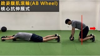 跪姿腹肌滾輪-核心抗伸展式（AB Wheel-Anti extension）：核心抗挺腰訓練