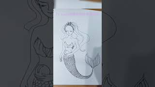 simple mermaid drawing 美人鱼👸