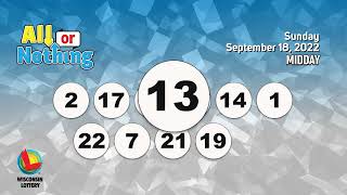 Wisconsin Lottery Midday Draw 09/18/2022
