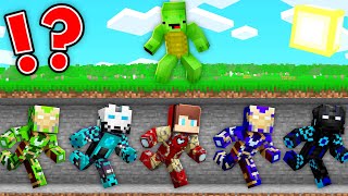 ALL IRON MAN SUITS Speedrunner vs Hunter : JJ vs Mikey in Minecraft Maizen!