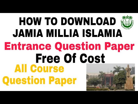 Jamia Millia Islamia Old Entrance Question Paper (Free) All Courses ...