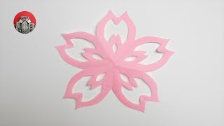 折り紙 桜の花 簡単な切り方 Origami Sakura Flower