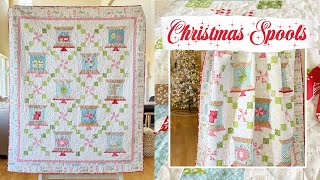 Christmas Spools Quilt, Cross Stitch and NEW Fabric! (Beginner Quilting and Cross Stitch)