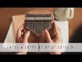 bach minuet in c major easy kalimba tutorial