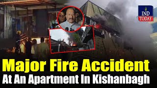 Major Fire Accident At An Apartment In Kishanbagh, Locals Rescue Residents | IND Today