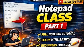 Notepad Tutorial Part 01 | Notepad Kya Hai | File Menu Full Explanation in Hindi | Computer Course