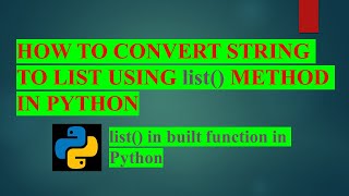 How to convert string to list using list() function | @allinoneprogramming6105
