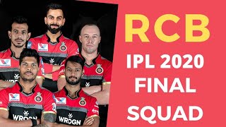Vivo IPL 2020 Royal Challengers Bangalore Final Squad / IPL 2020