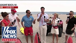 ‘The Five’ hits the beach with Jersey Shore lifeguards!