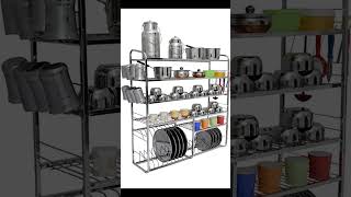 Steel Bartan Rack#Steel Jaali Fitting#New Kitchen Design Rack