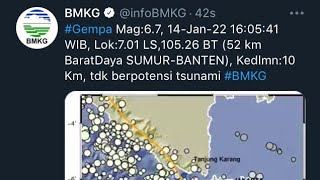 Gempa M6,7 Banten Terasa Hingga Palembang